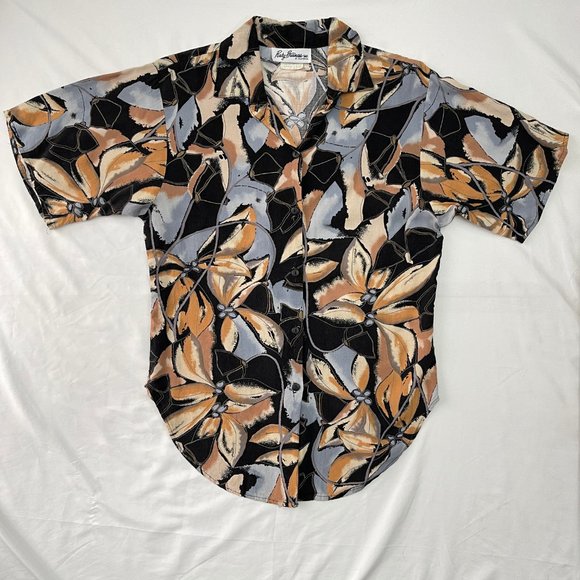 Risky Business Inc. Tops - Vintage 80s Risky Business Inc. Floral Top Women's Size Medium Rayon Abstract